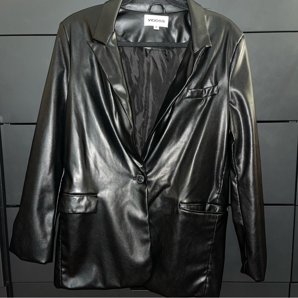 Vigoss | Faux Leather Blazer | Womens